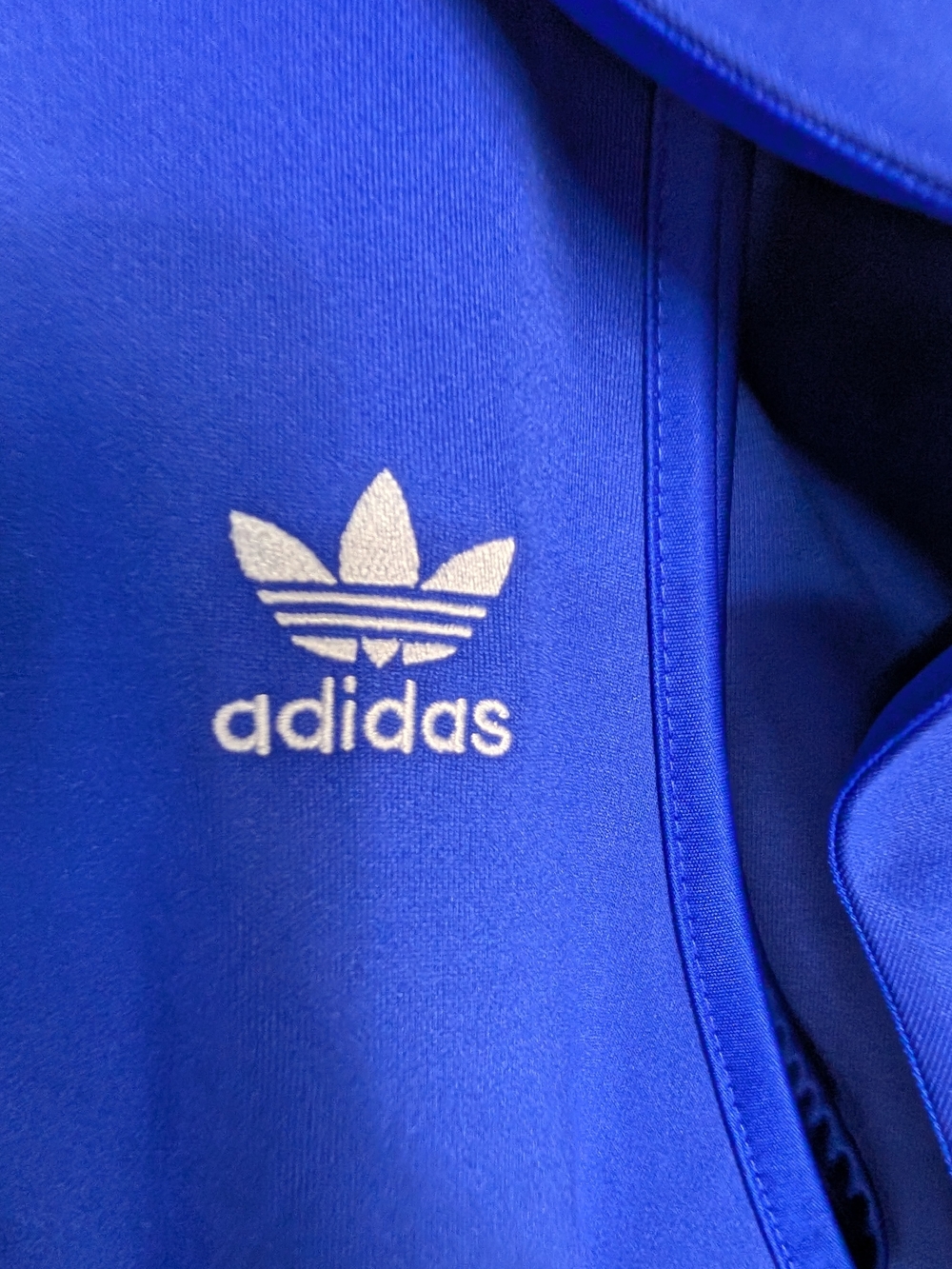 adidas Women's Blue Track Jacket - Classic Trefoil Detachable Sleves - Picture 3 of 12